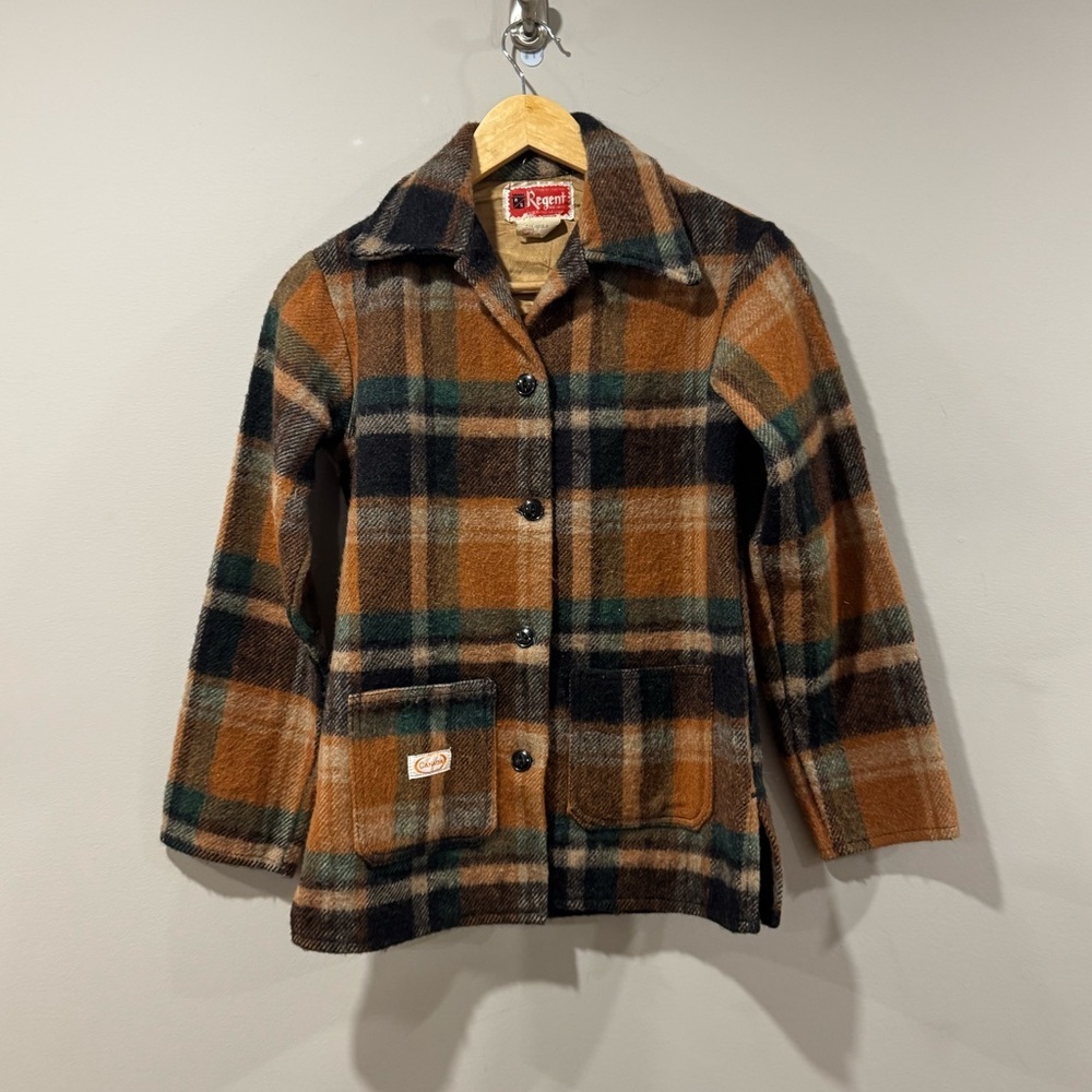 Vintage Regent Wool Plaid Jacket โ Youth Size 8 โ Made in Canada